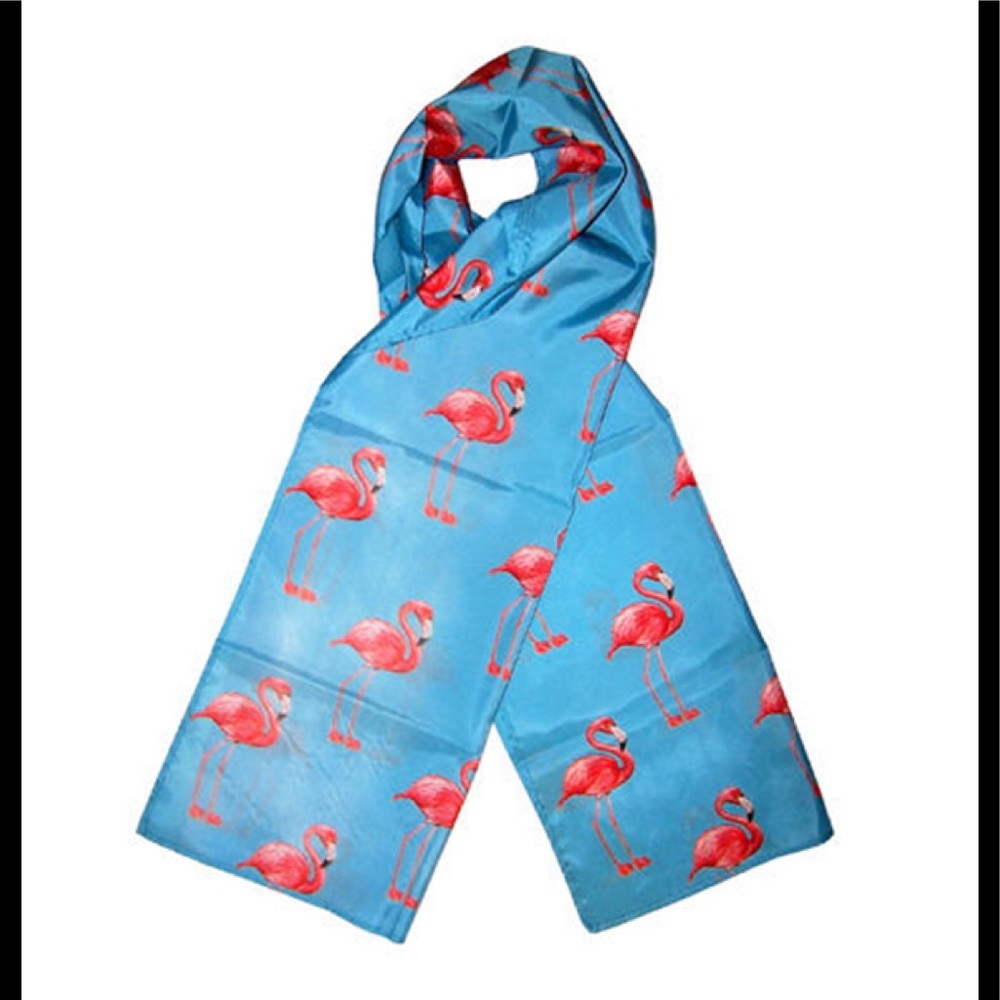 Pink flamingo scarf 20x20 100% poly